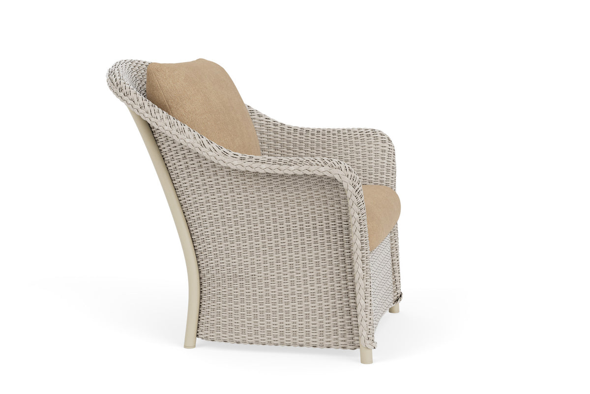 Lloyd Flanders Weekend Retreat Lounge Chair in Linen with Hayden Sand fabric, view 4