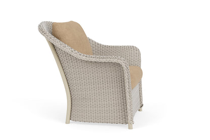 Lloyd Flanders Weekend Retreat Lounge Chair in Linen with Hayden Sand fabric, view 4