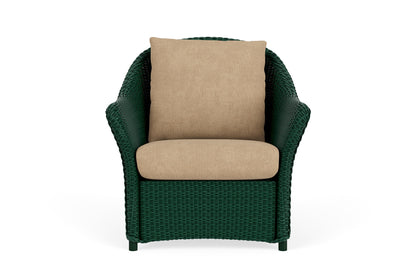 Lloyd Flanders Weekend Retreat Lounge Chair in Woodland with Hayden Sand fabric