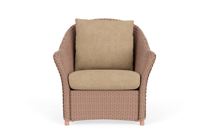 Lloyd Flanders Weekend Retreat Lounge Chair in Rosewood with Hayden Sand fabric