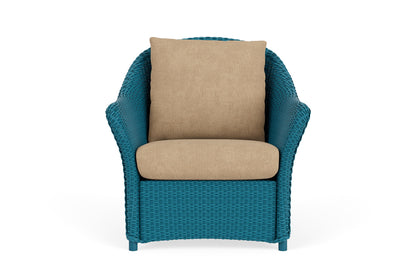 Lloyd Flanders Weekend Retreat Lounge Chair in Peacock with Hayden Sand fabric