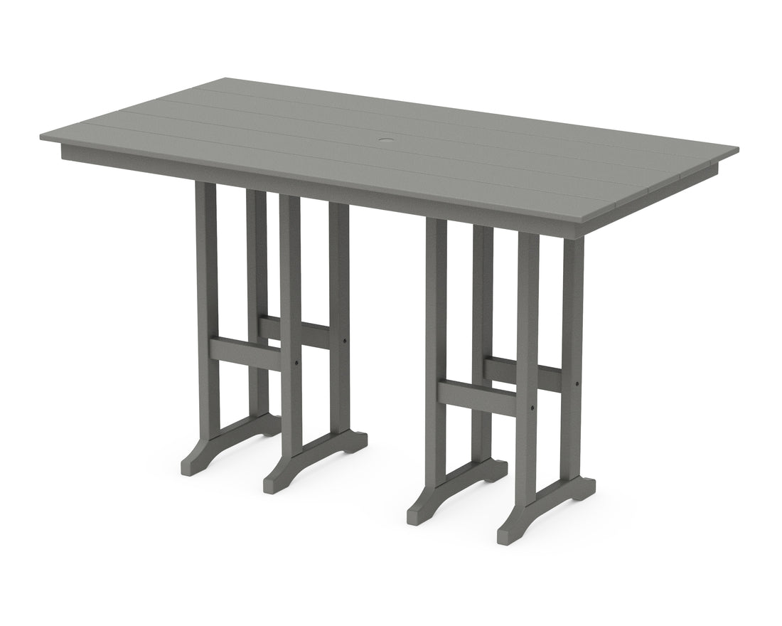 POLYWOOD Farmhouse 37" x 72" Bar Table in Slate Grey