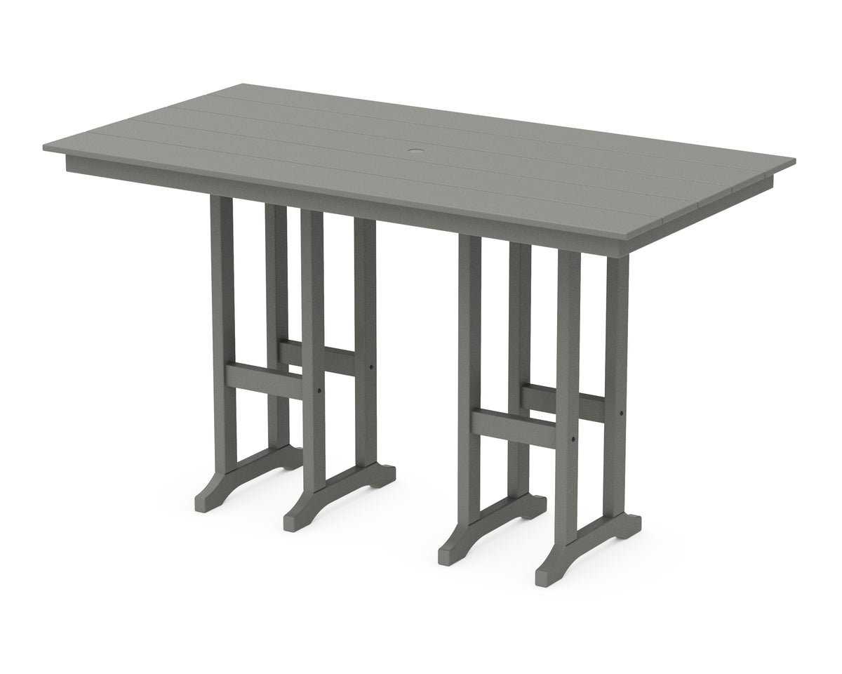 POLYWOOD Farmhouse 37" x 72" Bar Table in Slate Grey