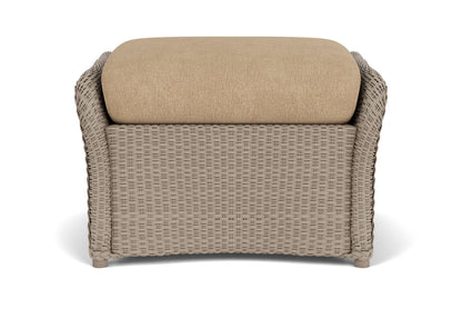 Lloyd Flanders Weekend Retreat Woven Ottoman in French Beige with Hayden Sand fabric