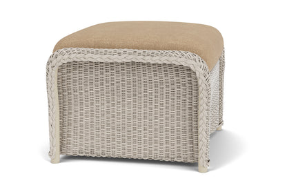 Lloyd Flanders Weekend Retreat Woven Ottoman in Linen with Hayden Sand fabric, view 4