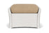 Lloyd Flanders Weekend Retreat Woven Ottoman in White with Hayden Sand fabric
