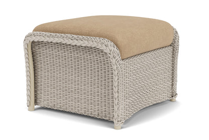 Lloyd Flanders Weekend Retreat Woven Ottoman in Linen with Hayden Sand fabric, view 8