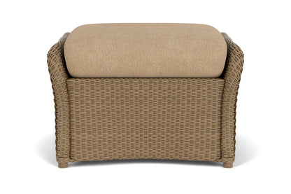 Lloyd Flanders Weekend Retreat Woven Ottoman in Fawn with Hayden Sand fabric