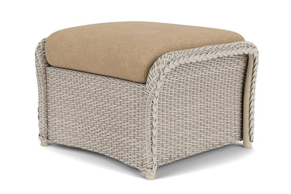 Lloyd Flanders Weekend Retreat Woven Ottoman in Linen with Hayden Sand fabric, view 6