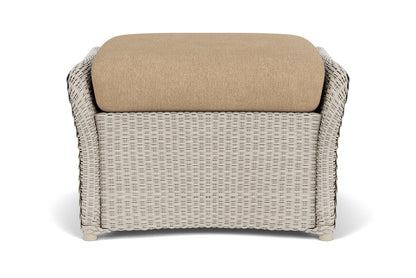 Lloyd Flanders Weekend Retreat Woven Ottoman in Linen with Hayden Sand fabric, view 7