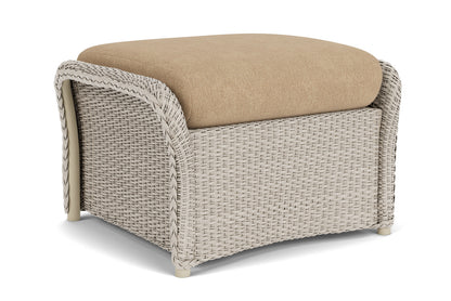 Lloyd Flanders Weekend Retreat Woven Ottoman in Linen with Hayden Sand fabric, view 2