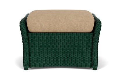 Lloyd Flanders Weekend Retreat Woven Ottoman in Woodland with Hayden Sand fabric