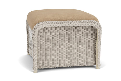 Lloyd Flanders Weekend Retreat Woven Ottoman in Linen with Hayden Sand fabric, view 9