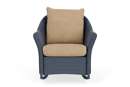 Lloyd Flanders Weekend Retreat Lounge Rocker in Denim Blue with Hayden Sand fabric