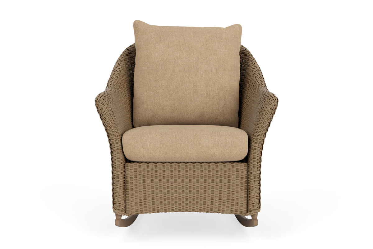 Lloyd Flanders Weekend Retreat Lounge Rocker in Fawn with Hayden Sand fabric