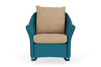 Lloyd Flanders Weekend Retreat Lounge Rocker in Peacock with Hayden Sand fabric