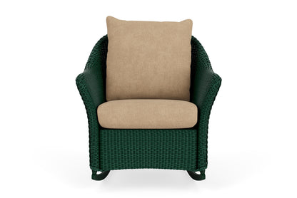 Lloyd Flanders Weekend Retreat Lounge Rocker in Woodland with Hayden Sand fabric