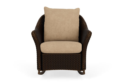 Lloyd Flanders Weekend Retreat Lounge Rocker in Mink with Hayden Sand fabric
