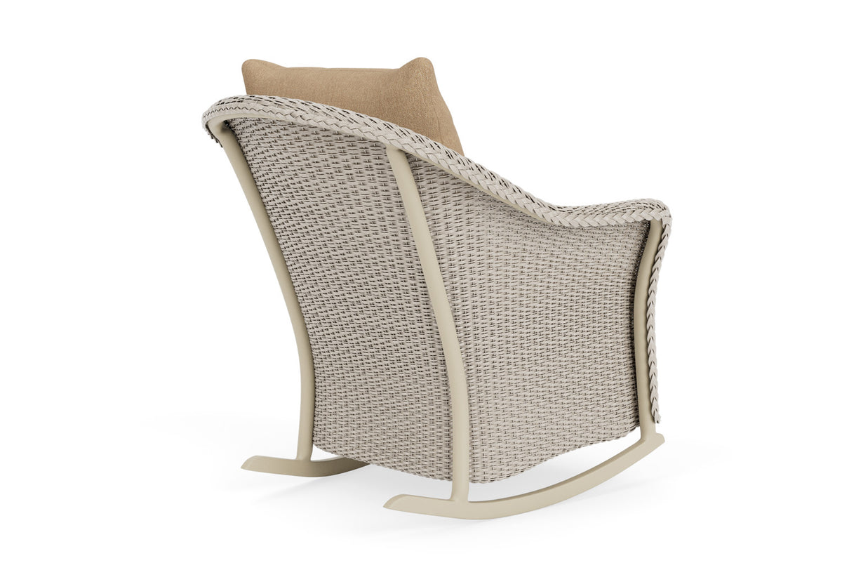 Lloyd Flanders Weekend Retreat Lounge Rocker in Linen with Hayden Sand fabric, view 6