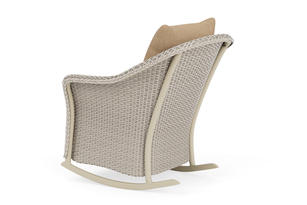 Lloyd Flanders Weekend Retreat Lounge Rocker in Linen with Hayden Sand fabric, view 8