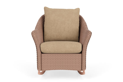 Lloyd Flanders Weekend Retreat Lounge Rocker in Rosewood with Hayden Sand fabric