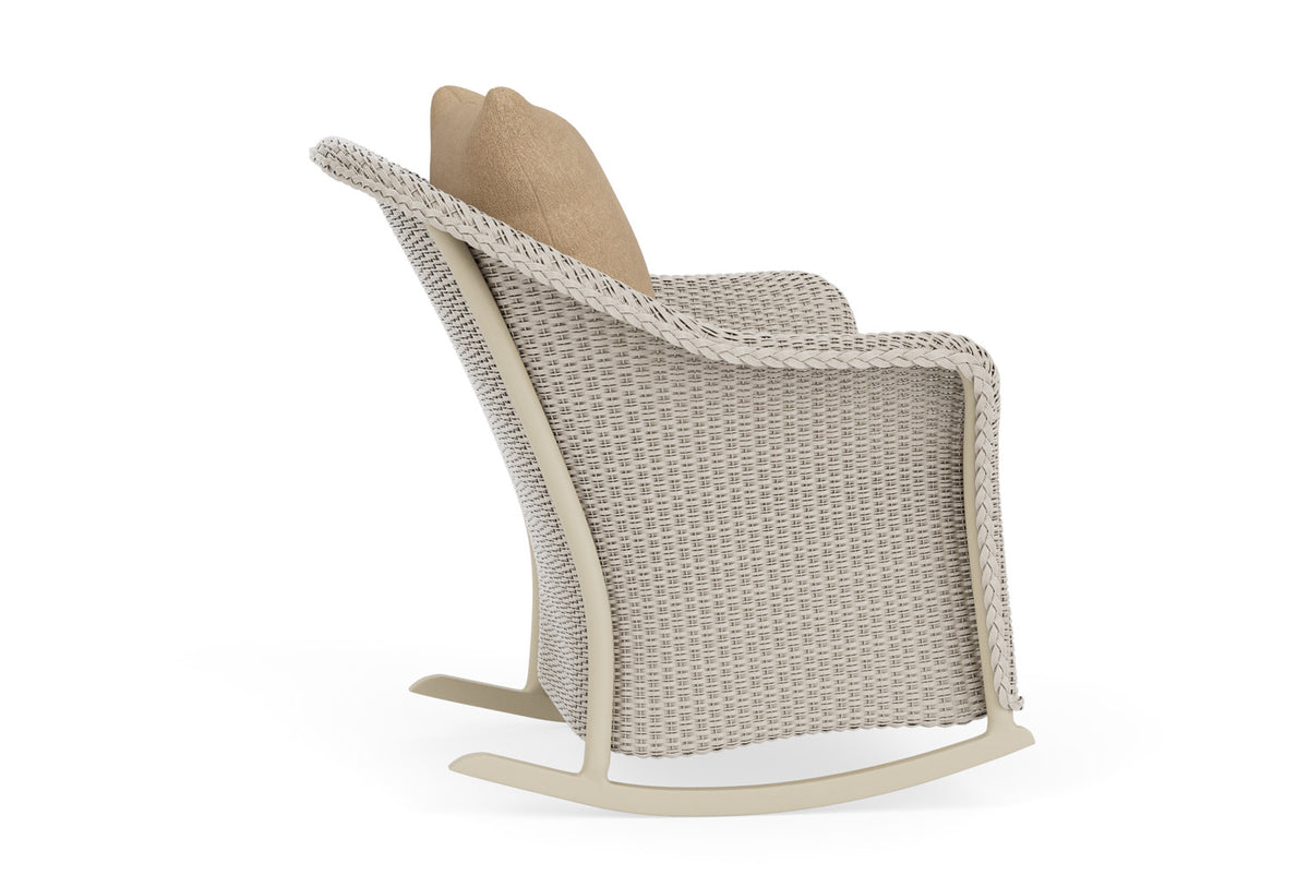 Lloyd Flanders Weekend Retreat Lounge Rocker in Linen with Hayden Sand fabric, view 5