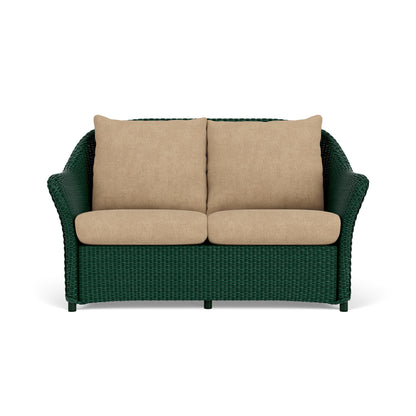 Lloyd Flanders Weekend Retreat Loveseat in Woodland with Hayden Sand fabric