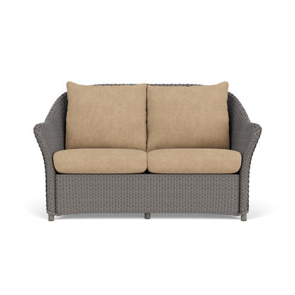 Lloyd Flanders Weekend Retreat Conversation Set in Pewter with Hayden Sand fabric