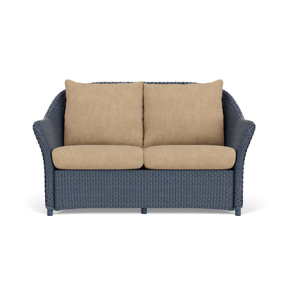 Lloyd Flanders Weekend Retreat Conversation Set in Denim Blue with Hayden Sand fabric