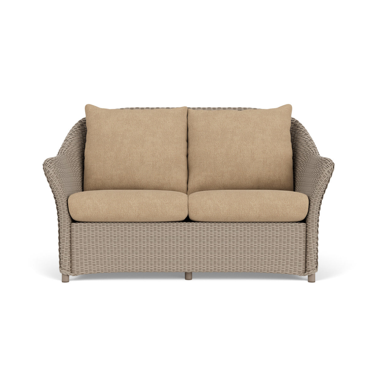 Lloyd Flanders Weekend Retreat Loveseat in French Beige with Hayden Sand fabric