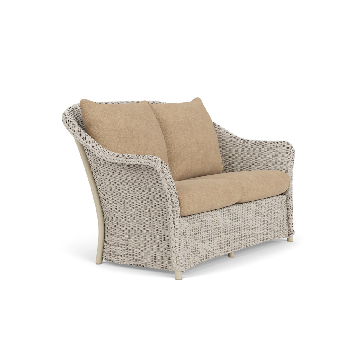 Lloyd Flanders Weekend Retreat Loveseat in Linen with Hayden Sand fabric, view 3