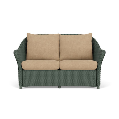 Lloyd Flanders Weekend Retreat Conversation Set in Spruce with Hayden Sand fabric