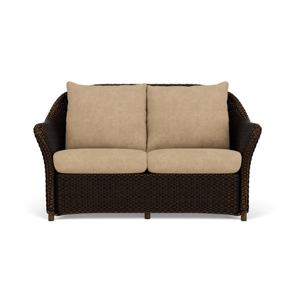 Lloyd Flanders Weekend Retreat Loveseat in Mink with Hayden Sand fabric