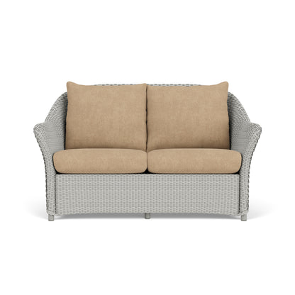 Lloyd Flanders Weekend Retreat Conversation Set in Platinum with Hayden Sand fabric