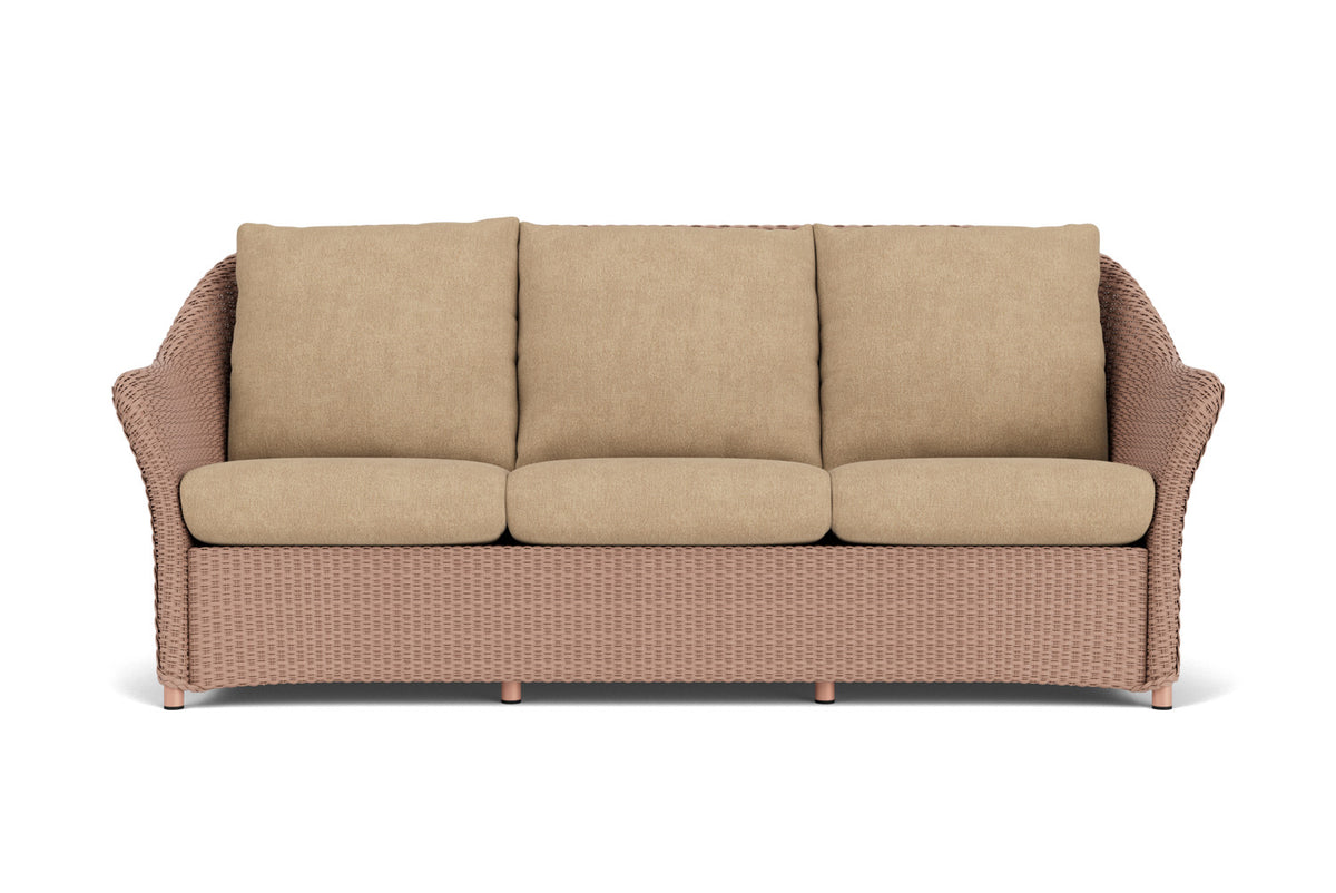 Lloyd Flanders Weekend Retreat Sofa in Rosewood with Hayden Sand fabric