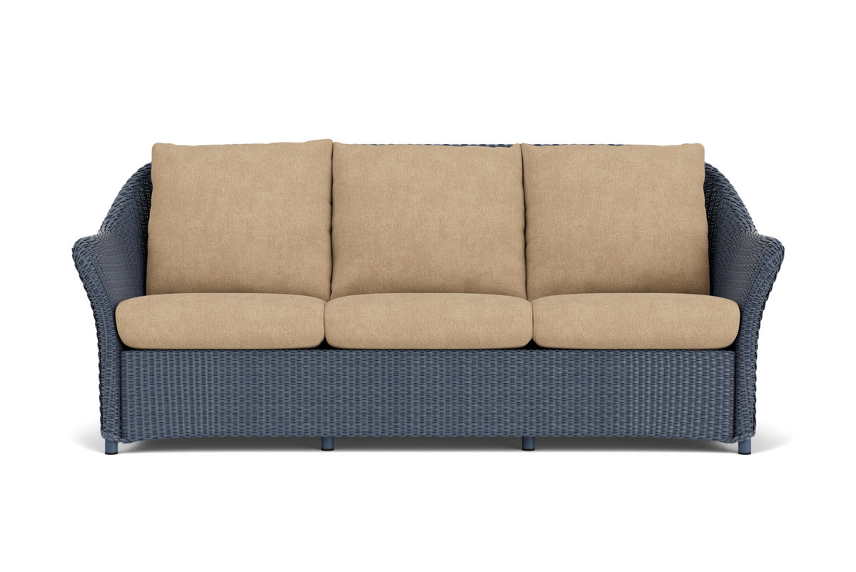 Lloyd Flanders Weekend Retreat Sofa in Denim Blue with Hayden Sand fabric