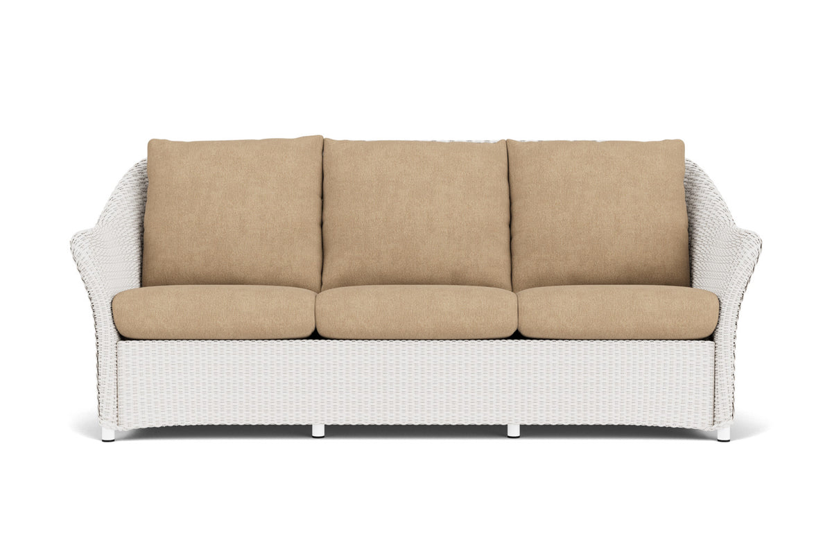 Lloyd Flanders Weekend Retreat Sofa in White with Hayden Sand fabric