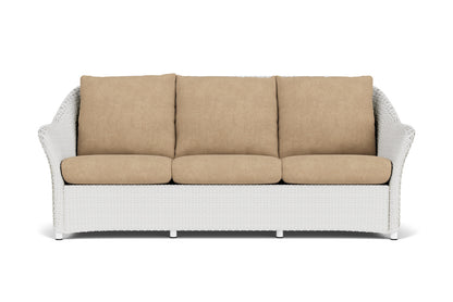 Lloyd Flanders Weekend Retreat Sofa in Matte White with Hayden Sand fabric