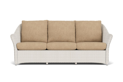 Lloyd Flanders Weekend Retreat Sofa in Antique White with Hayden Sand fabric