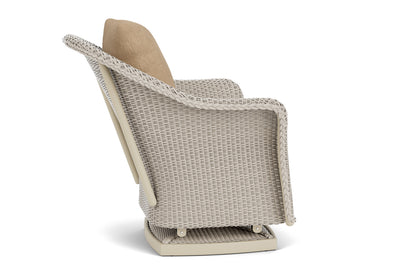 Lloyd Flanders Weekend Retreat Swivel Glider Lounge Chair in Linen with Hayden Sand fabric, view 5