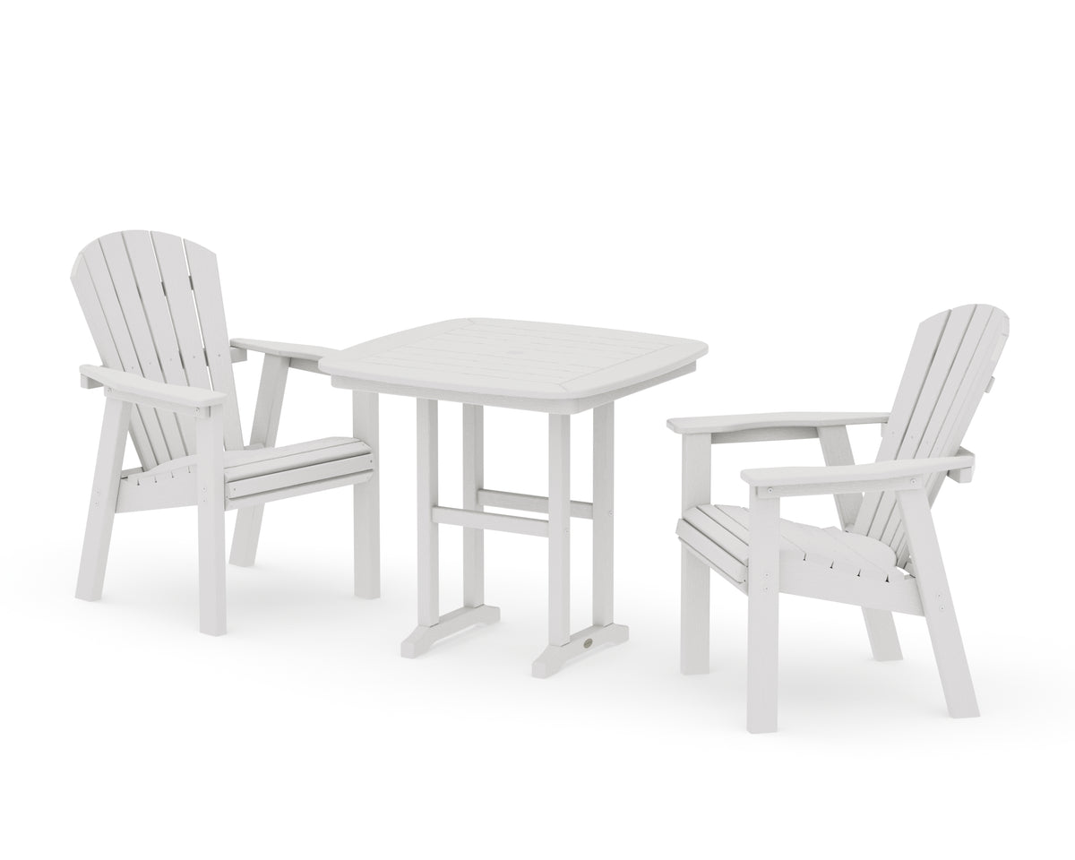 POLYWOOD Seashell 3-Piece Dining Set in Vintage White