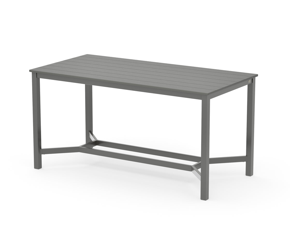 POLYWOOD Main Street 36 x 72 Counter Table in Charcoal / Slate Grey