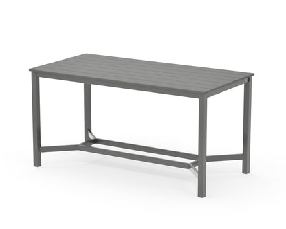 POLYWOOD Main Street 36 x 72 Counter Table in Charcoal / Slate Grey