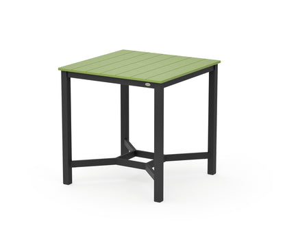 POLYWOOD Main Street 36 x 36 Counter Table in Black / Lime