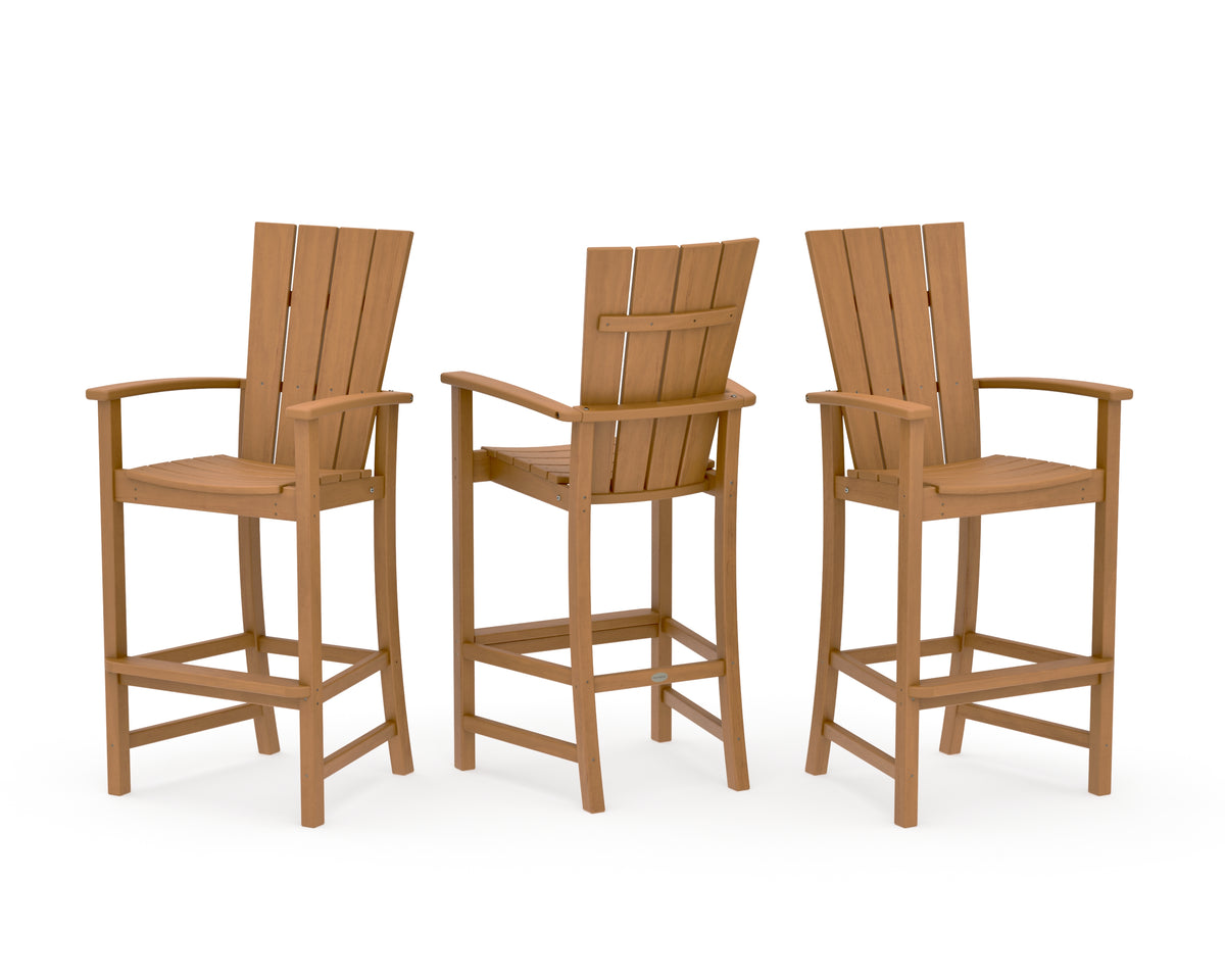POLYWOOD Quattro 3-Piece Bar Set in Natural
