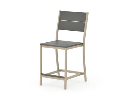POLYWOOD Main Street Counter Side Chair in Sand / Slate Grey