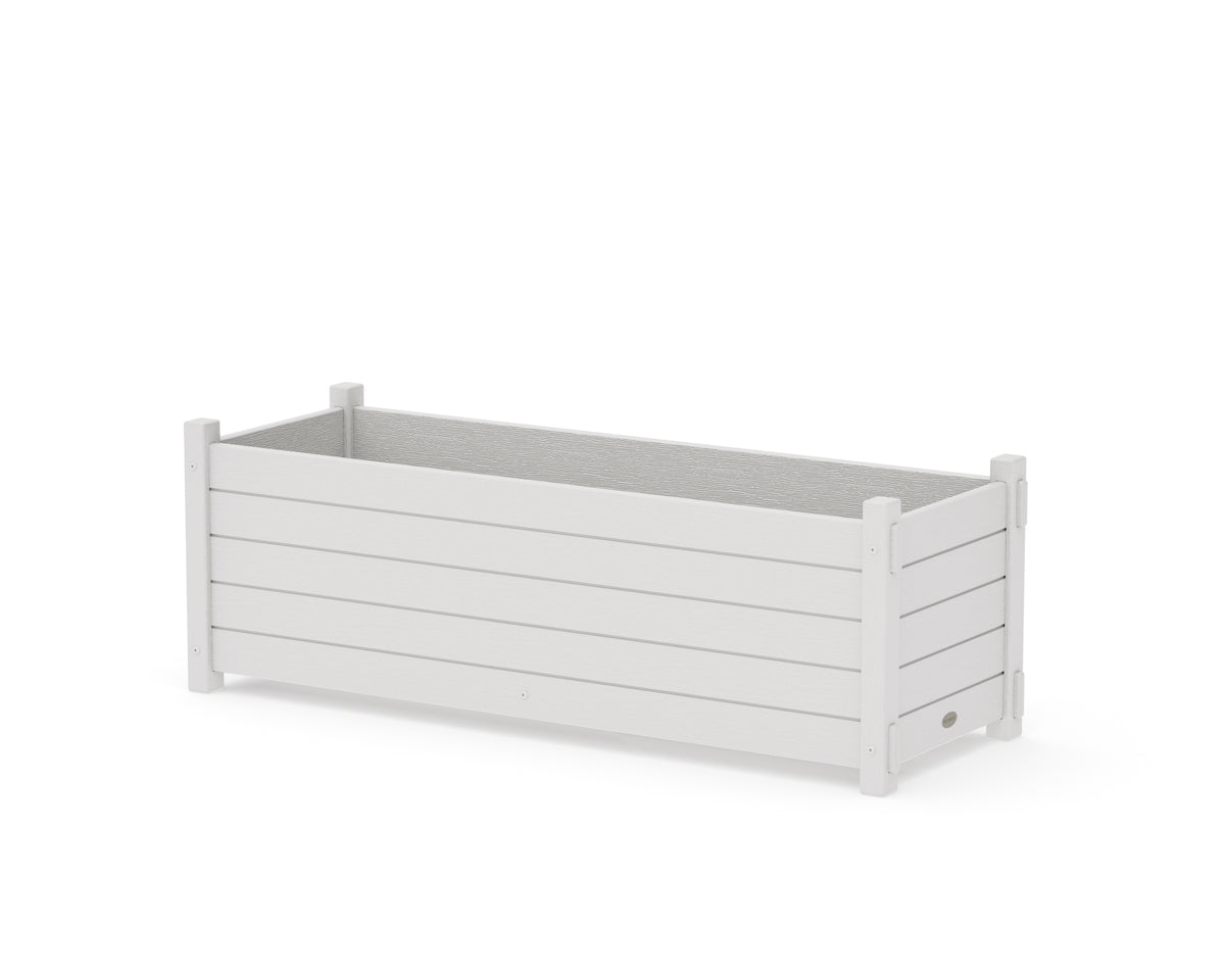 POLYWOOD Nautical Rectangle Triple Planter Box in Vintage White