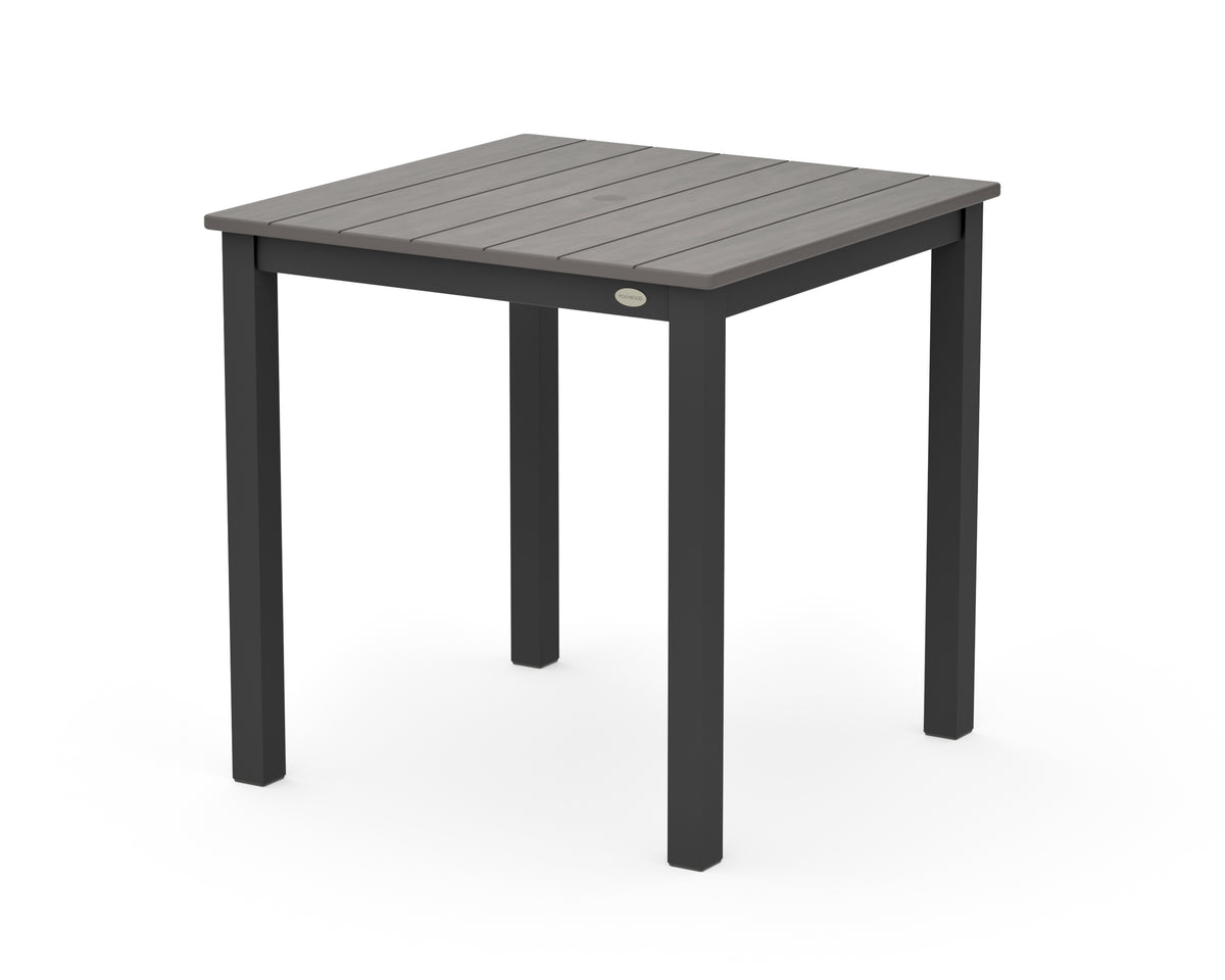 POLYWOOD Main Street 30 x 30 Dining Table in Black / Driftwood