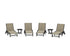 POLYWOOD 6-Piece Coastal Woven Chaise with Wheels Lounge Set in Black / Dune Grass
