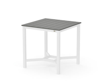 POLYWOOD Main Street 36 x 36 Counter Table in White / Slate Grey